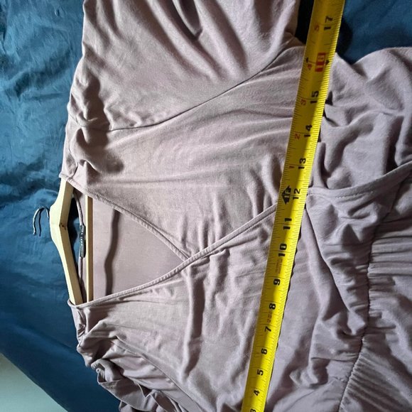 WEST KEI Flutter Sleeve High/Low Wrap Dress in Mauve - Picture 4 of 7